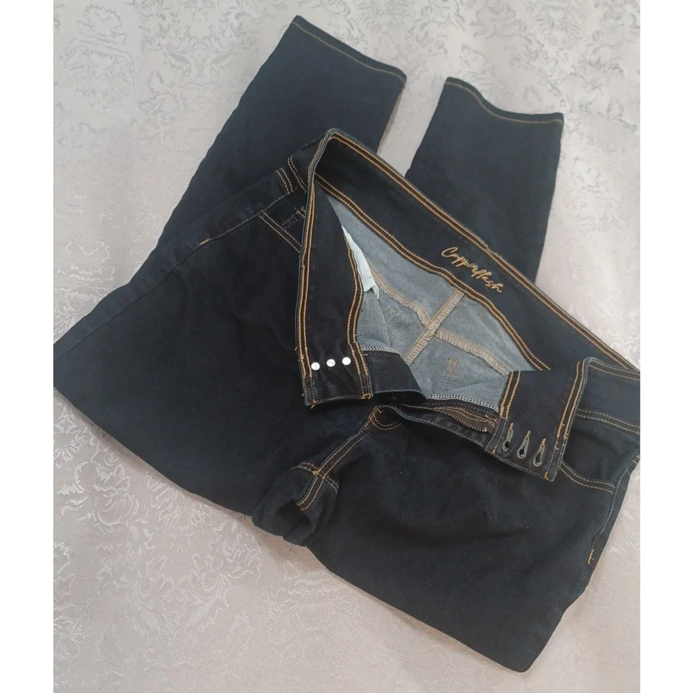 Copperflash Women's Denim Black Stretch Jeans Sz 18W High Rise Skinny
